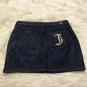 Juicy Couture Jean embroidered mini skirt